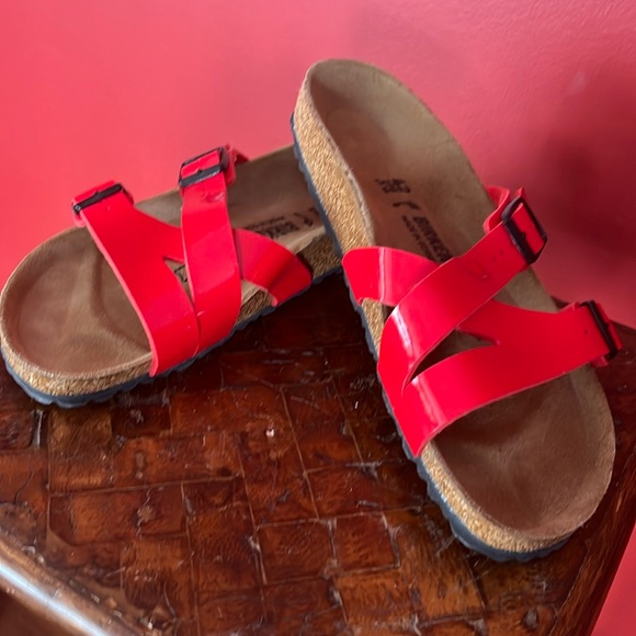 Birkenstock Shoes - New patent leather red Birkenstock